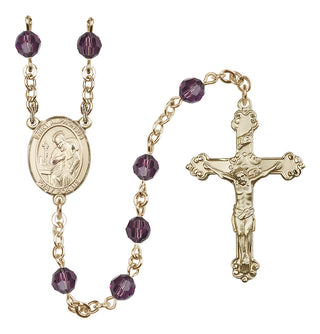 14 Karat Gold-Filled 6mm Austrian Crystal Saint Alphonsus Rosary in Amethyst