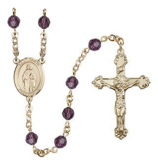 14 Karat Gold-Filled 6mm Austrian Crystal Saint Odilia Rosary in Amethyst