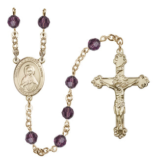 14kt Gold Filled 6mm Immaculate Heart of Mary  Engraved Catholic Rosaries