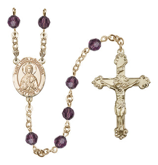 14 Karat Gold-Filled 6mm Austrian Crystal Saint Lydia Purpuraria Rosary in Amethyst
