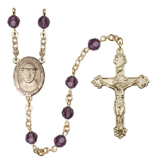 14kt Gold Filled 6mm Saint Damien of Molokai  Engraved Catholic Rosaries