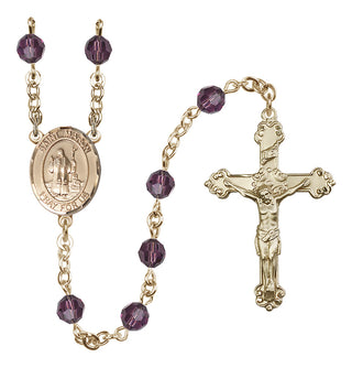 14 Karat Gold-Filled 6mm Austrian Crystal Saint Maron Rosary in Amethyst