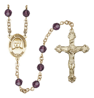 14 Karat Gold-Filled 6mm Austrian Crystal Saint Jose Sanchez del Rio Rosary in Amethyst