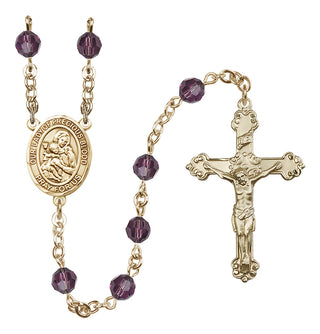 14 Karat Gold-Filled 6mm Austrian Crystal Our Lady of the Precious Blood Rosary in Amethyst