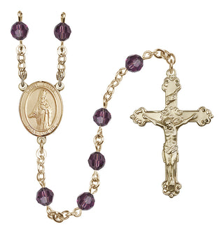 14 Karat Gold-Filled 6mm Austrian Crystal Saint Emma Uffing Rosary in Amethyst