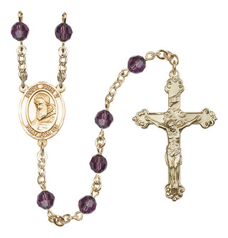 14 Karat Gold-Filled 6mm Austrian Crystal Pope Pius V Rosary in Amethyst
