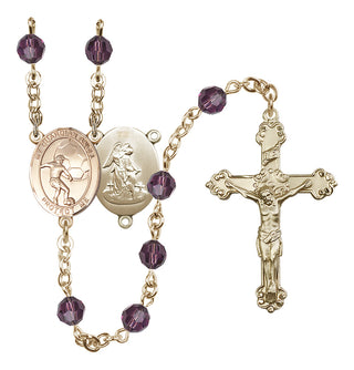 14kt Gold Filled 6mm Guardian Angel/Soccer Rosary
