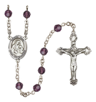 Sterling Silver 6mm Austrian Crystal Santa Ana Rosary in Amethyst