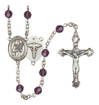 Sterling Silver 6mm Austrian Crystal Saint Agatha / Nurse Rosary in Amethyst