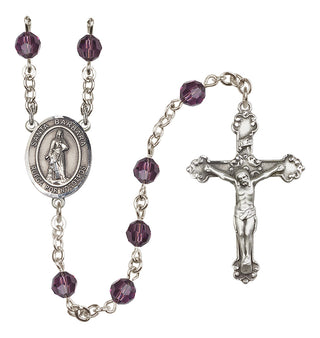 Sterling Silver 6mm Santa Barbara  Engraved Catholic Rosaries