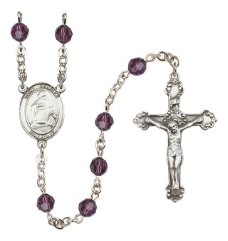 Sterling Silver 6mm Saint Charles Borromeo  Engraved Catholic Rosaries