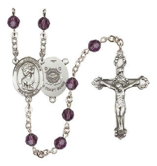 Sterling Silver 6mm Saint Christopher / Coast Guard Rosary