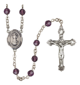 Sterling Silver 6mm San Francis  Engraved Catholic Rosaries