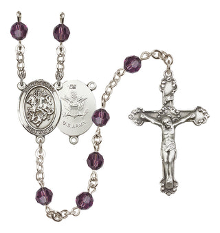 Sterling Silver 6mm Saint George / Army Rosary