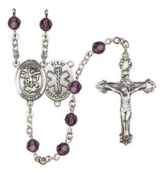 Sterling Silver 6mm Saint Michael/1St Responder Rosary