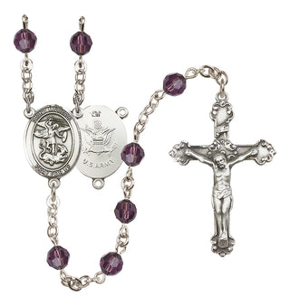 Sterling Silver 6mm Saint Michael / Army Rosary