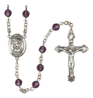 Sterling Silver 6mm Saint Michael the Archangel  Engraved Catholic Rosaries