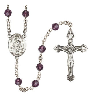 Sterling Silver 6mm Austrian Crystal Saint Nicholas Rosary in Amethyst