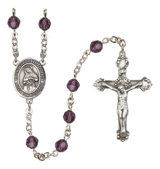 Sterling Silver 6mm Austrian Crystal Virgen de la Divina Providencia Rosary in Amethyst