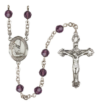 Sterling Silver 6mm Saint Pio of Pietrelcina  Engraved Catholic Rosaries