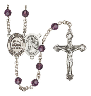 Sterling Silver 6mm Saint Sebastian/Swimming Rosary