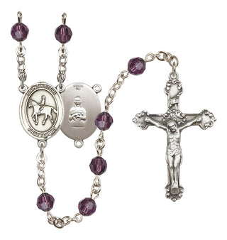 Sterling Silver 6mm Saint Kateri/Equestrian Rosary