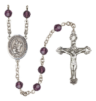 Sterling Silver 6mm Austrian Crystal San Martin Caballero Rosary in Amethyst