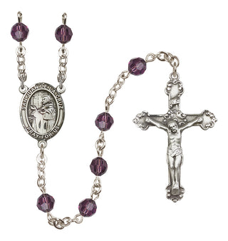 Sterling Silver 6mm Austrian Crystal San Juan de la Cruz Rosary in Amethyst