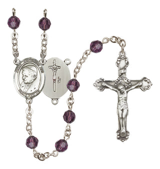 Sterling Silver 6mm Austrian Crystal Pope Emeritace Benedict XVI Rosary in Amethyst