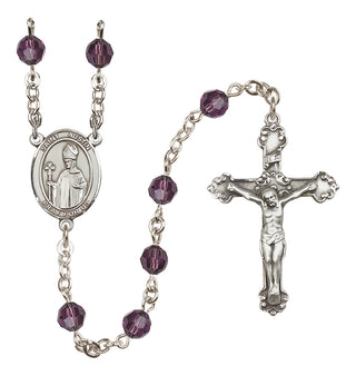 Sterling Silver 6mm Austrian Crystal Saint Austin Rosary in Amethyst