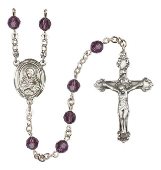 Sterling Silver 6mm Austrian Crystal Mater Dolorosa Rosary in Amethyst
