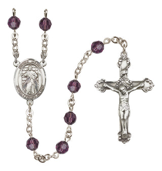 Sterling Silver 6mm Austrian Crystal Divine Mercy Rosary in Amethyst