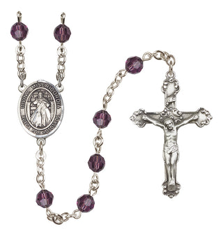 Sterling Silver 6mm Austrian Crystal Divina Misericordia Rosary in Amethyst