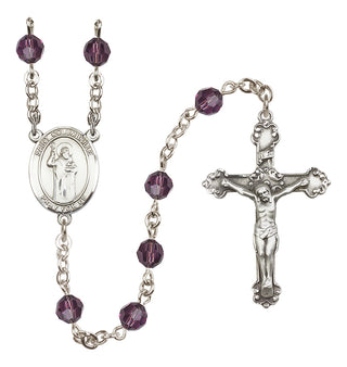 Sterling Silver 6mm Saint Columbkille  Engraved Catholic Rosaries