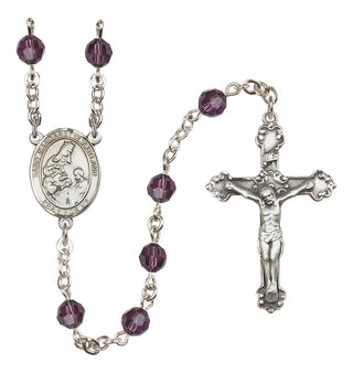 Sterling Silver 6mm Austrian Crystal Saint Margaret of Scotland Rosary in Amethyst