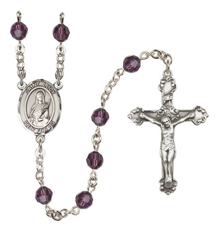Sterling Silver 6mm Austrian Crystal Saint Lucy Rosary in Amethyst
