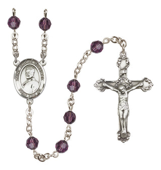Sterling Silver 6mm Austrian Crystal Saint Andre Bessette Rosary in Amethyst