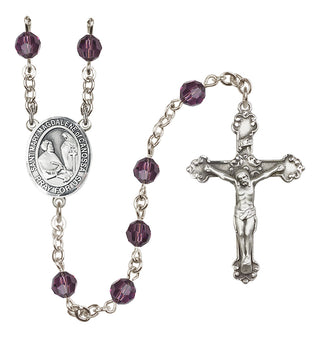 Sterling Silver 6mm Austrian Crystal Saint Mary Magdalene of Canossa Rosary in Amethyst