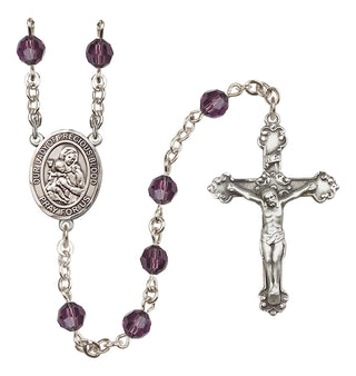 Sterling Silver 6mm Austrian Crystal Our Lady of the Precious Blood Rosary in Amethyst