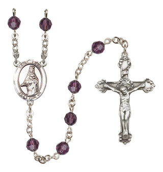 Sterling Silver 6mm Austrian Crystal Saint Emma Uffing Rosary in Amethyst