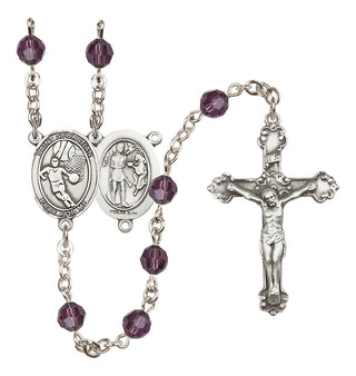 Sterling Silver 6mm Saint Sebastian/Basketball Rosary