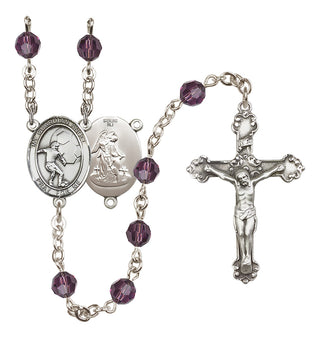 Sterling Silver 6mm Guardian Angel/Soccer Rosary