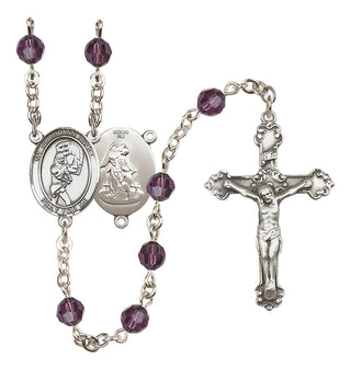 Sterling Silver 6mm Guardian Angel/Softball Rosary