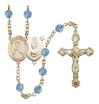 14kt Gold Filled 6mm Saint Christopher/Softball  Engraved Catholic Rosaries