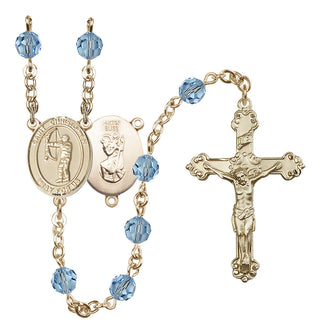 14kt Gold Filled 6mm Saint Christopher/Archery Rosary