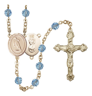 14kt Gold Filled 6mm Saint Christopher / Rugby Rosary