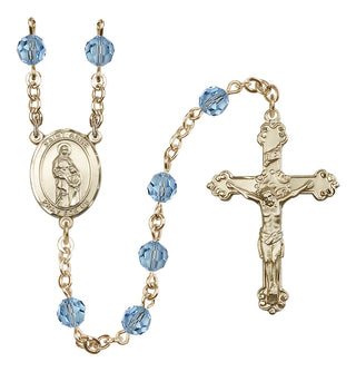 14kt Gold Filled 6mm Saint Anne  Engraved Catholic Rosaries