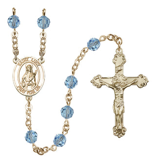 14kt Gold Filled 6mm Saint Lucy  Engraved Catholic Rosaries