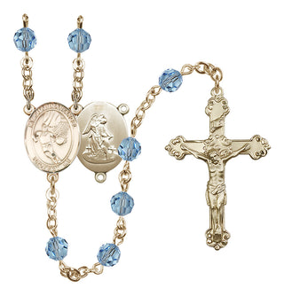 14kt Gold Filled 6mm Guardian Angel/Basketball Rosary