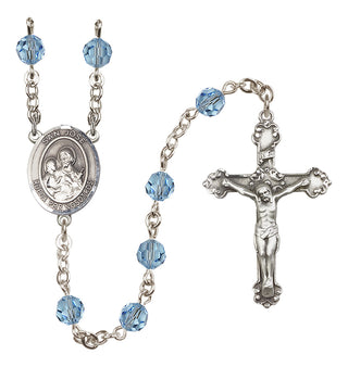 Sterling Silver 6mm Austrian Crystal San Jose Rosary in Aqua
